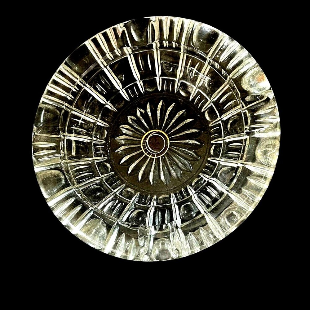 Crystal Clear made in Hungary 6” crystal ashtray trinket dish